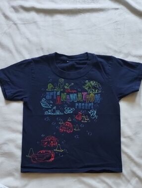 Disney Navy Kids T-Shirt with Multicolor Cars & Characters Print